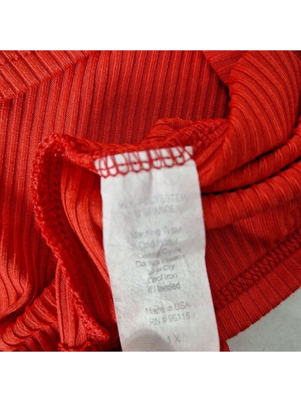 Sugar Coded Red Ribbed Keyhole Top Plus Size 1X - Picture 5 of 5